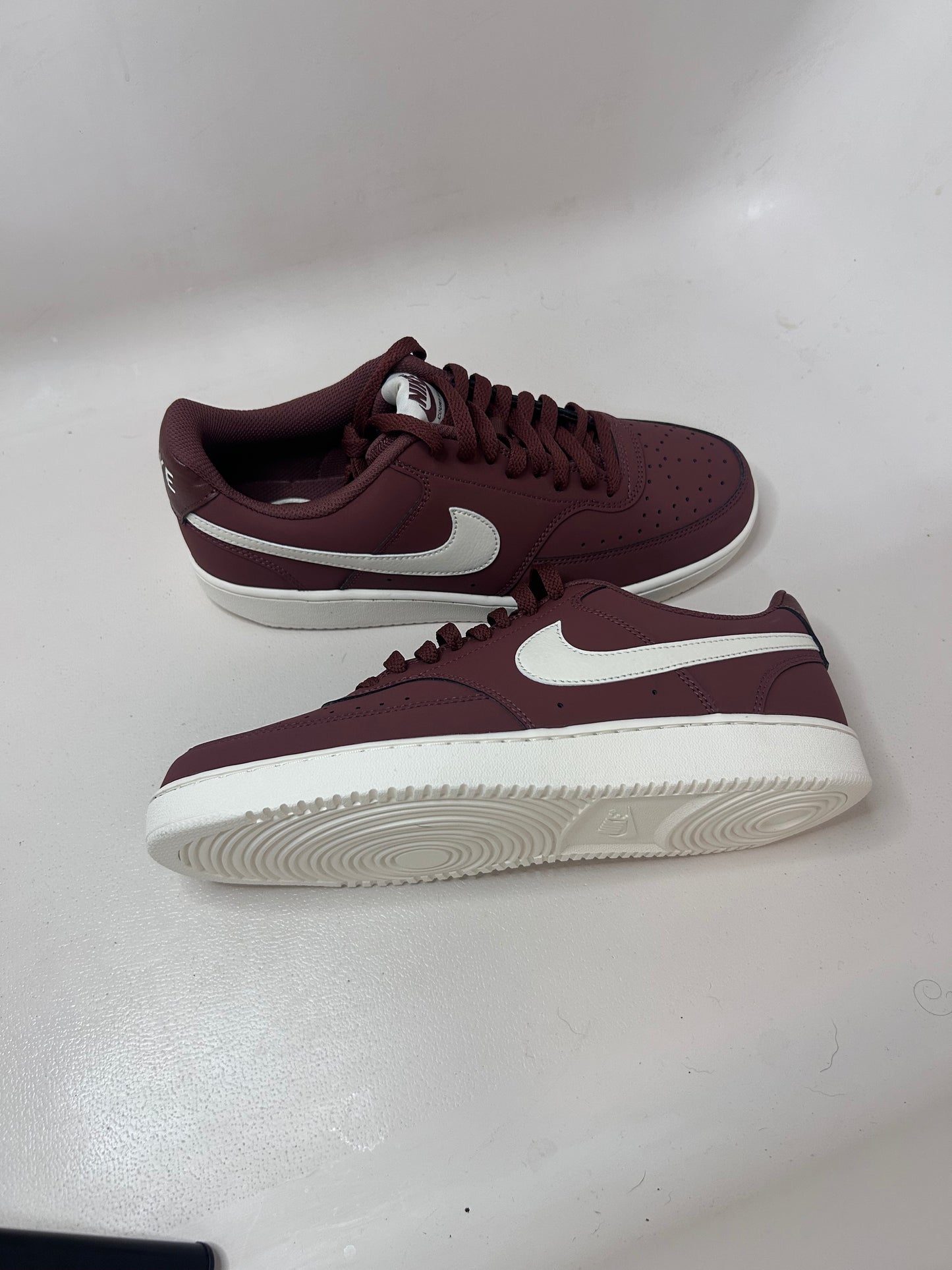 Nike Court Vision Lo, size 9.5 ,Red Sepia/Pale Ivory